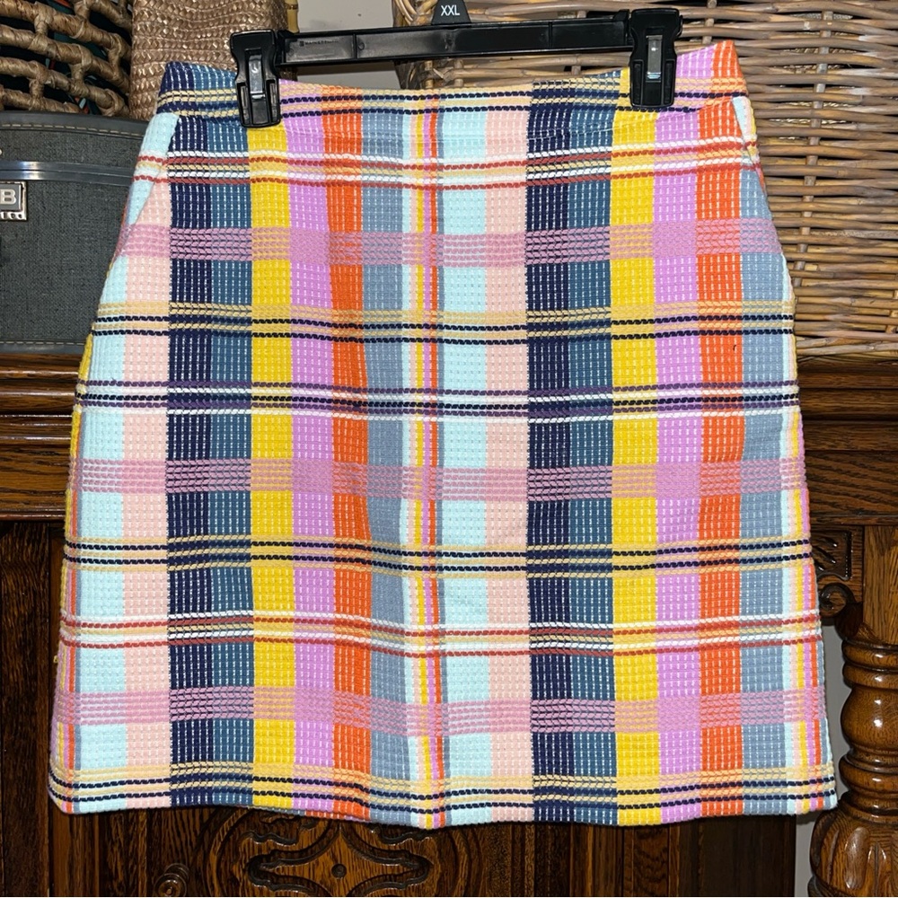 Halogen Plaid Mini Skirt in Pink, Yellow, Blue & Orange
